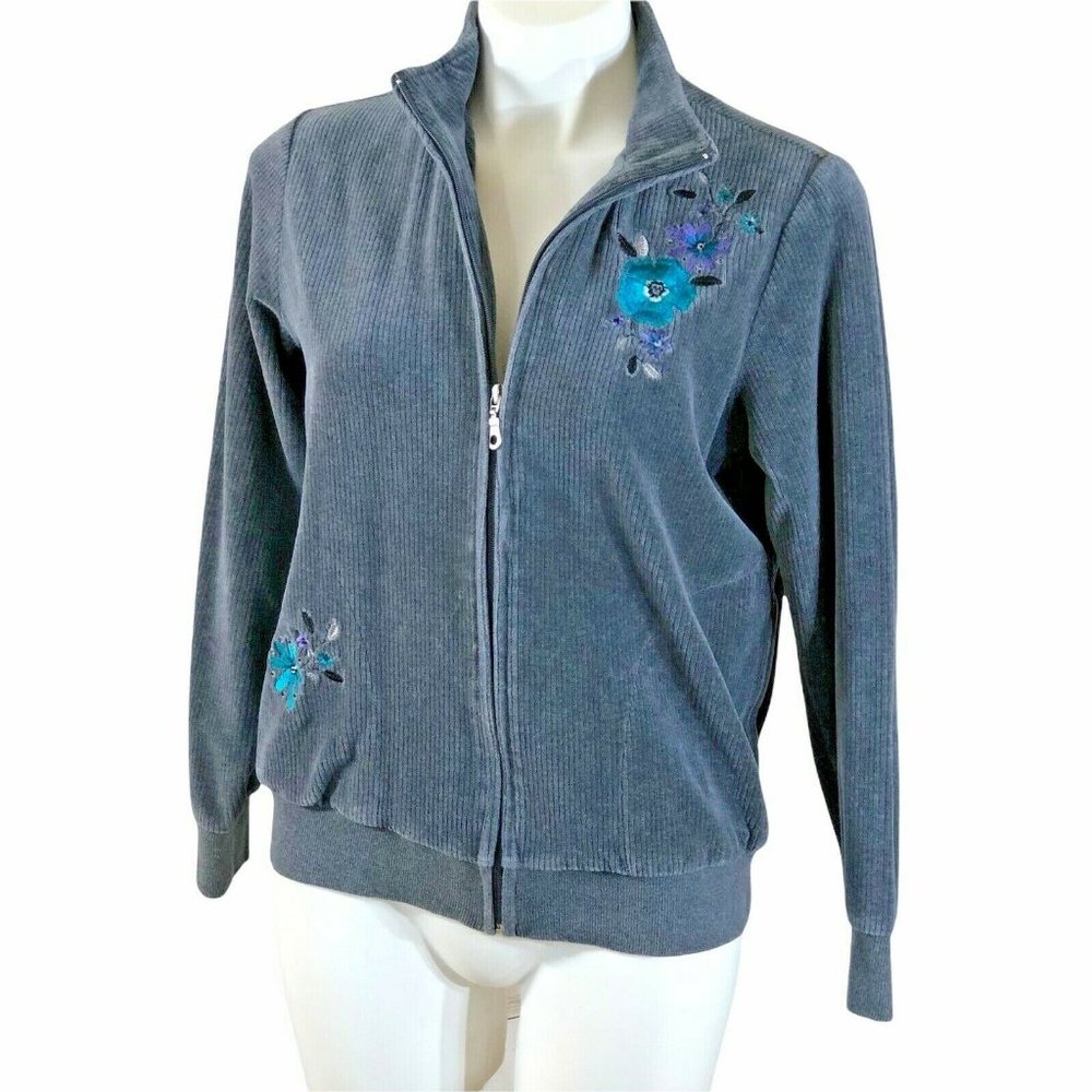 Haymaker Womens size S Zip up jacket Gray Ribbed